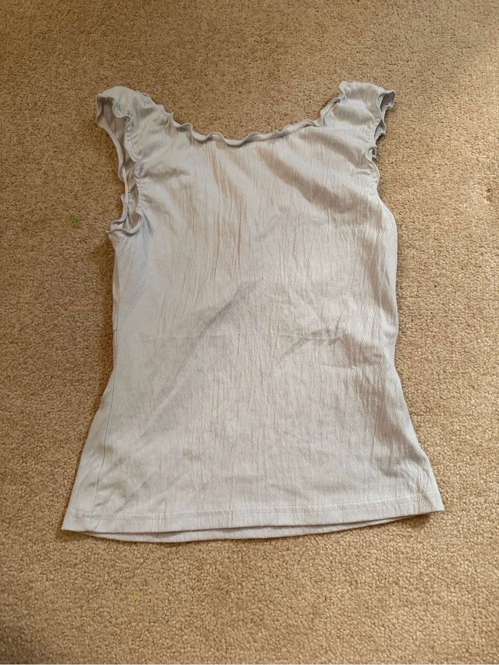 Brandy Melville Ruffled Tie-Front Tank Top - Light Blue - Picture 2 of 2